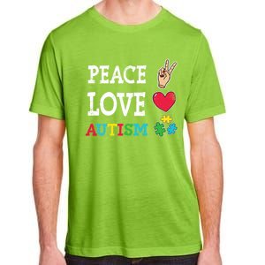 Peace Love Autism Awareness Day Acceptance Autistic Puzzle Meaningful Gift Adult ChromaSoft Performance T-Shirt