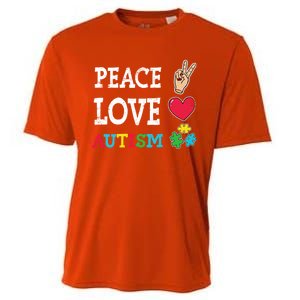 Peace Love Autism Awareness Day Acceptance Autistic Puzzle Meaningful Gift Cooling Performance Crew T-Shirt