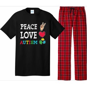 Peace Love Autism Awareness Day Acceptance Autistic Puzzle Meaningful Gift Pajama Set