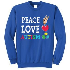 Peace Love Autism Awareness Day Acceptance Autistic Puzzle Meaningful Gift Sweatshirt