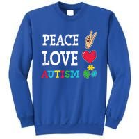 Peace Love Autism Awareness Day Acceptance Autistic Puzzle Meaningful Gift Sweatshirt