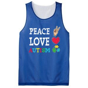 Peace Love Autism Awareness Day Acceptance Autistic Puzzle Meaningful Gift Mesh Reversible Basketball Jersey Tank