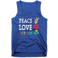 Peace Love Autism Awareness Day Acceptance Autistic Puzzle Meaningful Gift Tank Top