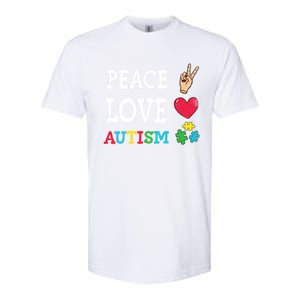 Peace Love Autism Awareness Day Acceptance Autistic Puzzle Meaningful Gift Softstyle CVC T-Shirt