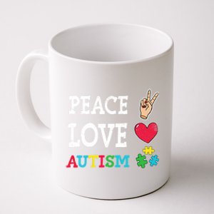 Peace Love Autism Awareness Day Acceptance Autistic Puzzle Meaningful Gift Coffee Mug