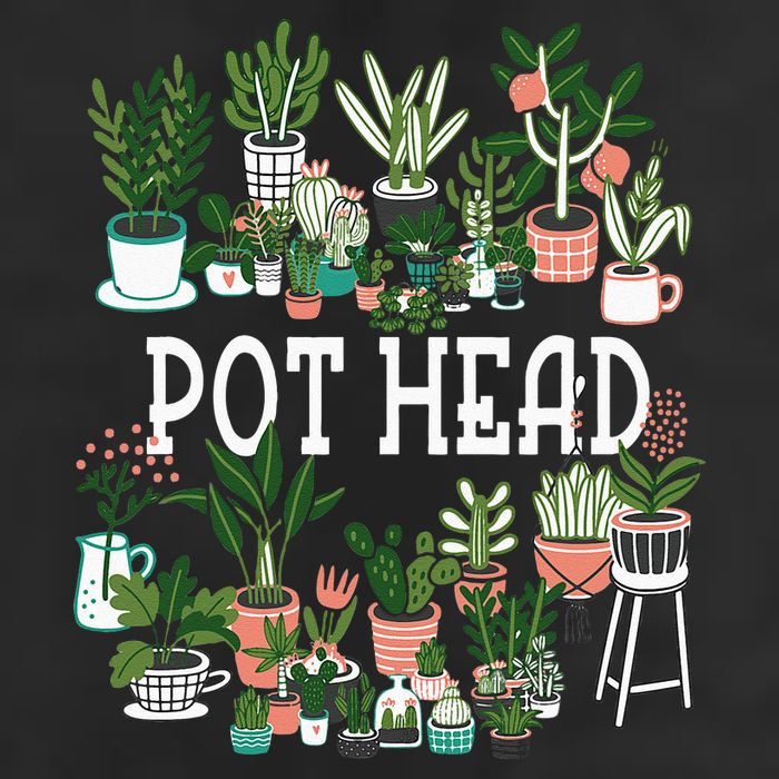 Plant Lover And Gardener Pot Head Succulent 7 Panel Mesh Trucker Snapback Hat