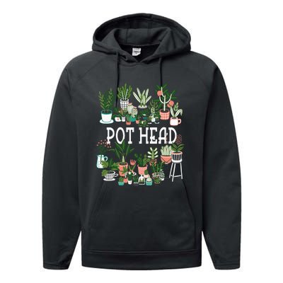 Plant Lover And Gardener Pot Head Succulent Performance Fleece Hoodie