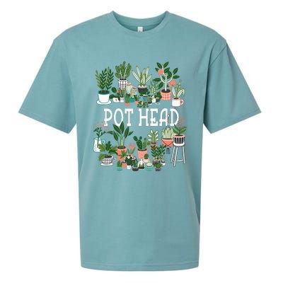 Plant Lover And Gardener Pot Head Succulent Sueded Cloud Jersey T-Shirt