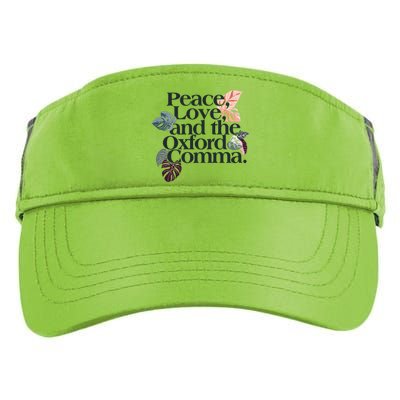 Peace Love And The Comma Grammar Lover Adult Drive Performance Visor