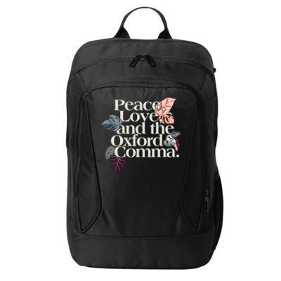 Peace Love And The Comma Grammar Lover City Backpack