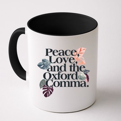 Peace Love And The Comma Grammar Lover Mug
