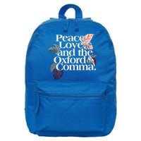 Peace Love And The Comma Grammar Lover 16 in Basic Backpack