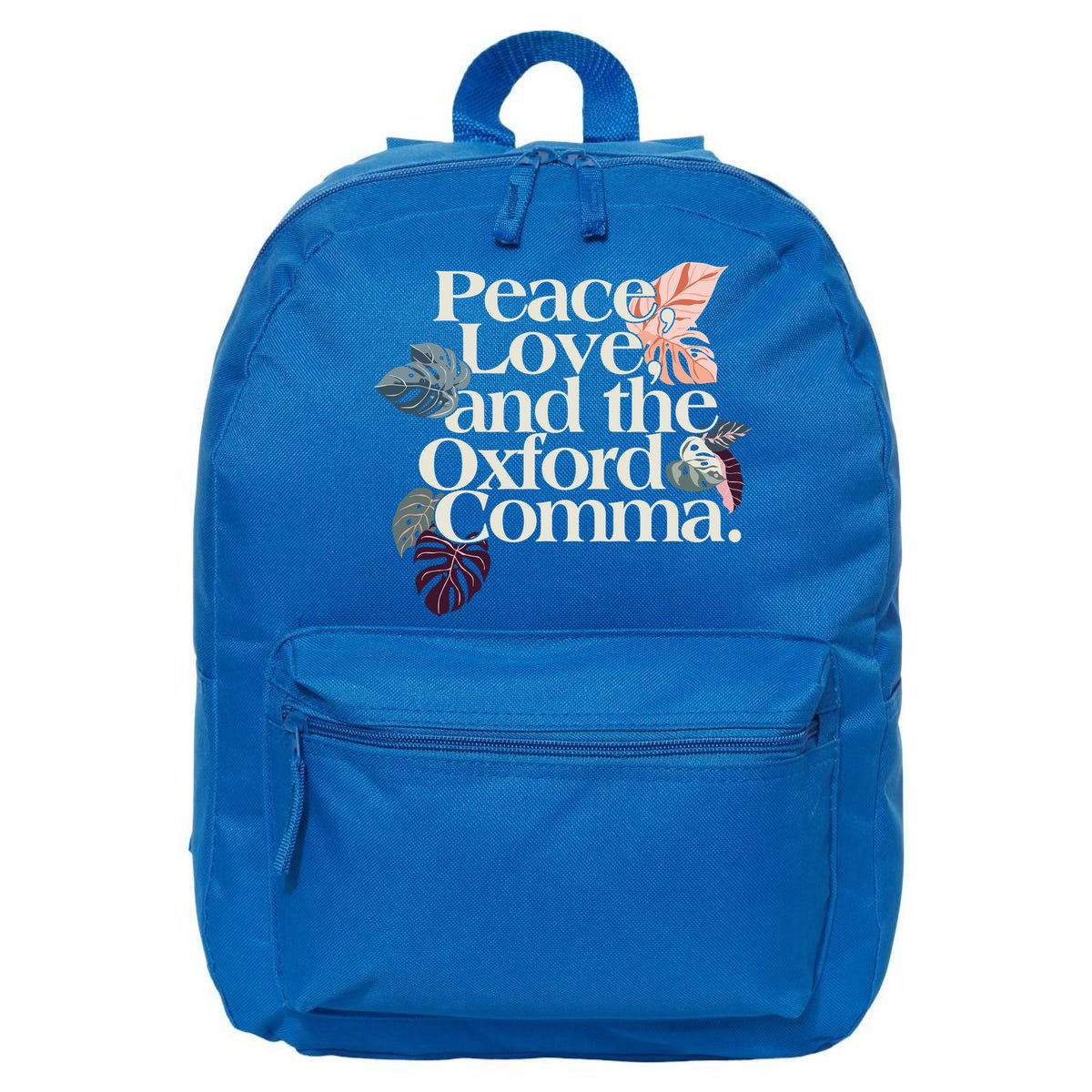 Peace Love And The Comma Grammar Lover 16 in Basic Backpack