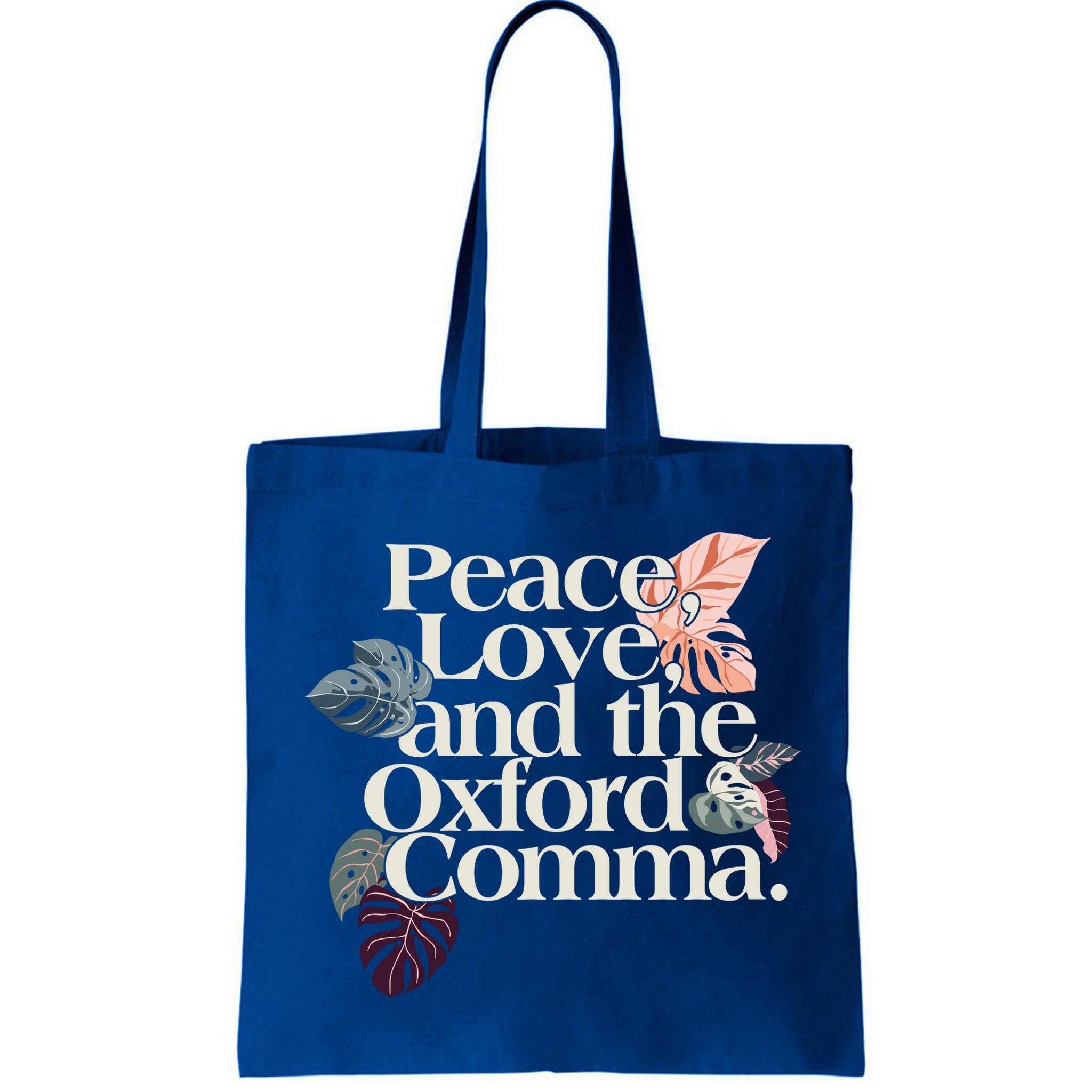 Peace Love And The Comma Grammar Lover Bag