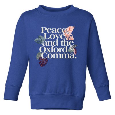 Peace Love And The Comma Grammar Lover Toddler Sweatshirt