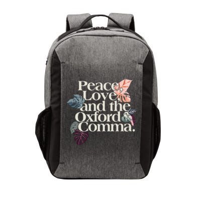 Peace Love And The Comma Grammar Lover Vector Backpack