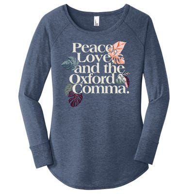 Peace Love And The Comma Grammar Lover Women's Perfect Tri Tunic Long Sleeve Shirt