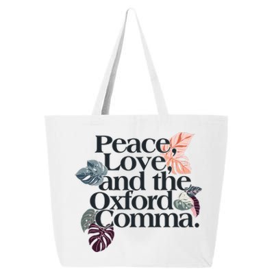 Peace Love And The Comma Grammar Lover 25L Jumbo Tote