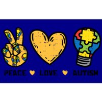 Peace Love Autism Cute Light Bulb Puzzle Awareness Autistic Cool Gift Bumper Sticker