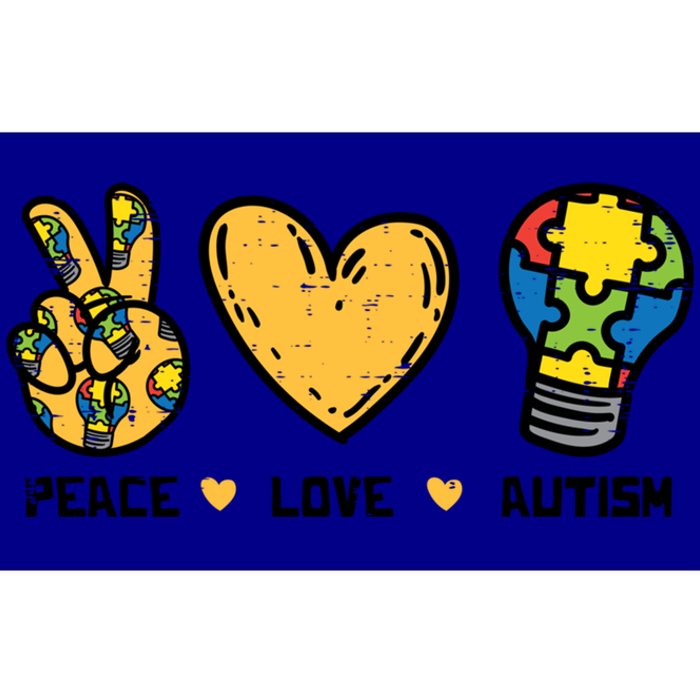 Peace Love Autism Cute Light Bulb Puzzle Awareness Autistic Cool Gift Bumper Sticker