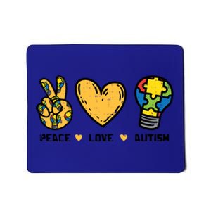 Peace Love Autism Cute Light Bulb Puzzle Awareness Autistic Cool Gift Mousepad