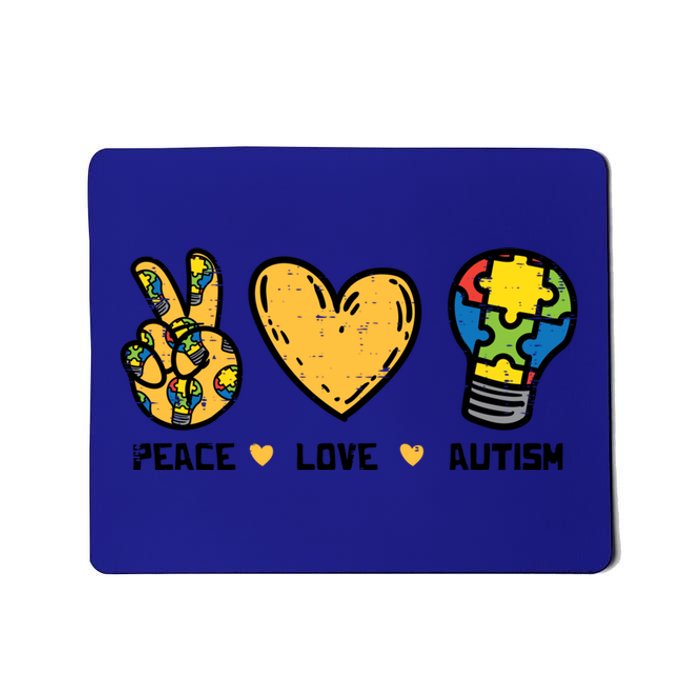 Peace Love Autism Cute Light Bulb Puzzle Awareness Autistic Cool Gift Mousepad