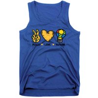 Peace Love Autism Cute Light Bulb Puzzle Awareness Autistic Cool Gift Tank Top