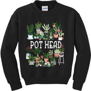 Plant Lover And Gardener Pot Head Succulent Kids Sweatshirt