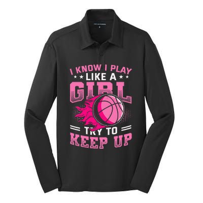 Play Like A Basketball Silk Touch Performance Long Sleeve Polo