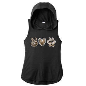 Peace Love And Saving Animals Veterinary Ladies PosiCharge Tri-Blend Wicking Draft Hoodie Tank