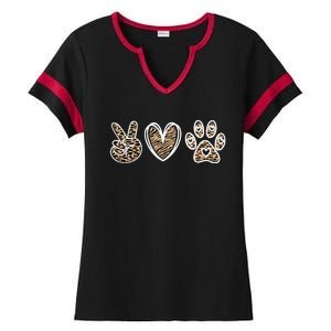 Peace Love And Saving Animals Veterinary Ladies Halftime Notch Neck Tee