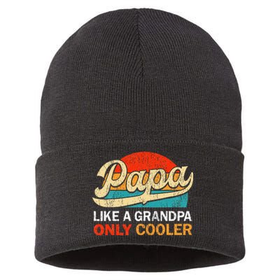 Papa Like A Grandpa Only Cooler Dad Definition Sustainable Knit Beanie