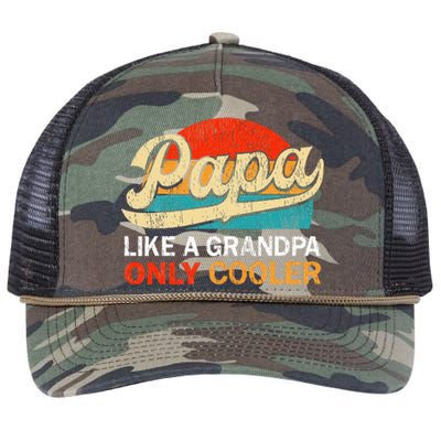 Papa Like A Grandpa Only Cooler Dad Definition Retro Rope Trucker Hat Cap