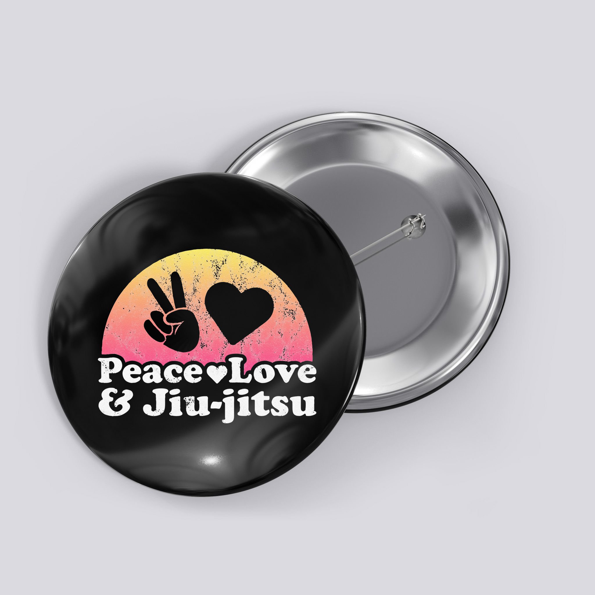 Peace Love and Jiujitsu Button