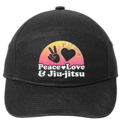 Peace Love and Jiujitsu 7-Panel Snapback Hat