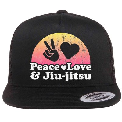 Peace Love and Jiujitsu Flatbill Hat