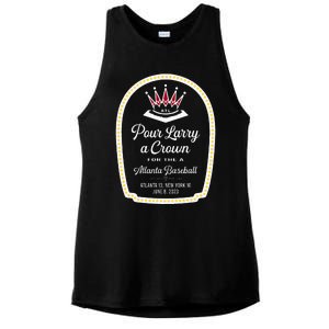 POUR LARRY A CROWN Home Run Celebration Funny Ladies PosiCharge Tri-Blend Wicking Tank