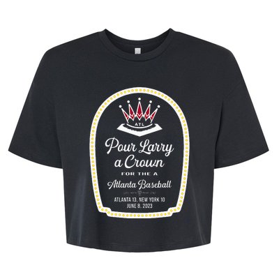 POUR LARRY A CROWN Home Run Celebration Funny Bella+Canvas Jersey Crop Tee