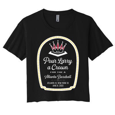 POUR LARRY A CROWN Home Run Celebration Funny Women's Crop Top Tee