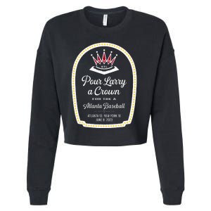 POUR LARRY A CROWN Home Run Celebration Funny Cropped Pullover Crew