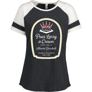 POUR LARRY A CROWN Home Run Celebration Funny Enza Ladies Jersey Colorblock Tee