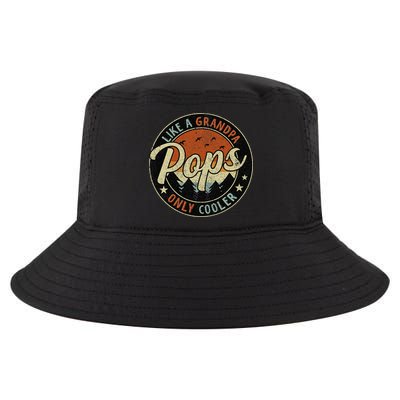 Pops Like A Grandpa Only Cooler Vintage Retro Fathers Day Cool Comfort Performance Bucket Hat