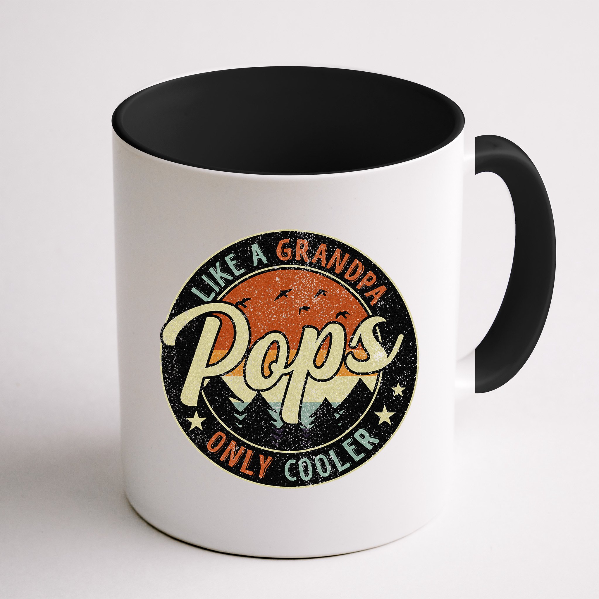 Pops Like A Grandpa Only Cooler Vintage Retro Fathers Day Mug