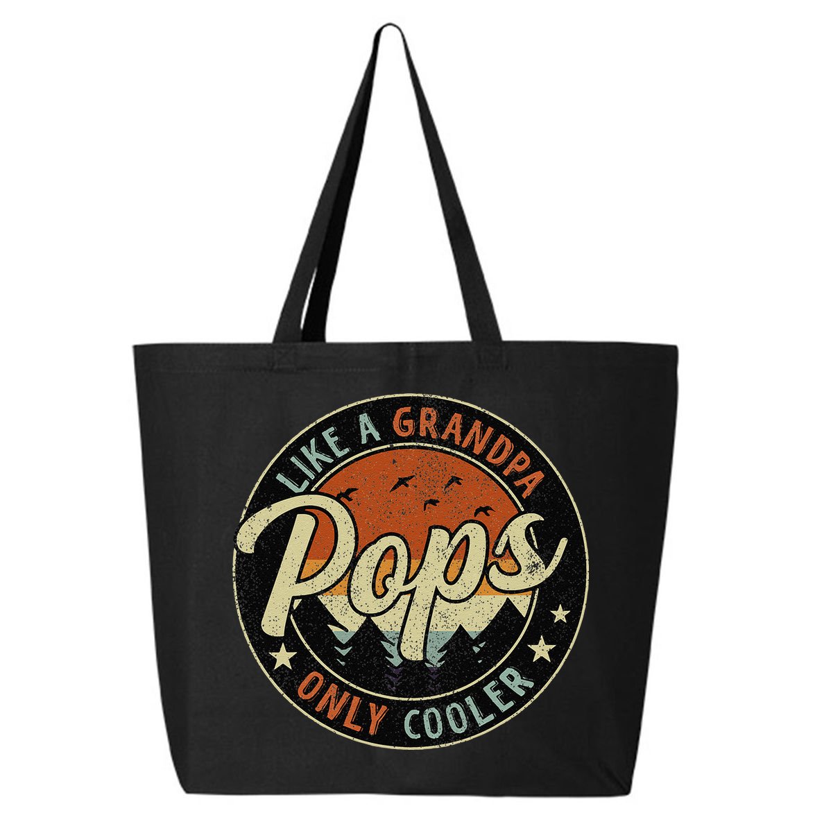 Pops Like A Grandpa Only Cooler Vintage Retro Fathers Day 25L Jumbo Tote