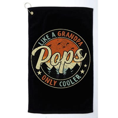 Pops Like A Grandpa Only Cooler Vintage Retro Fathers Day Golf Towel