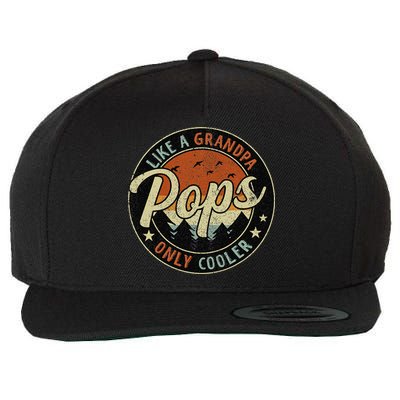 Pops Like A Grandpa Only Cooler Vintage Retro Fathers Day Wool Snapback Cap
