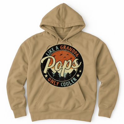Pops Like A Grandpa Only Cooler Vintage Retro Fathers Day Hoodie
