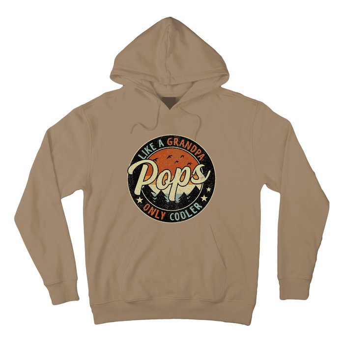 Pops Like A Grandpa Only Cooler Vintage Retro Fathers Day Hoodie