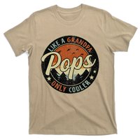 Pops Like A Grandpa Only Cooler Vintage Retro Fathers Day T-Shirt