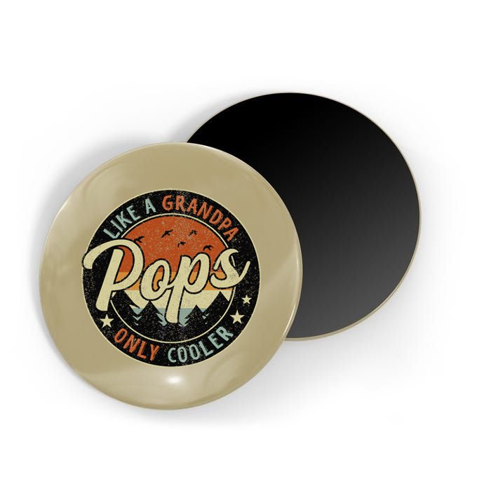 Pops Like A Grandpa Only Cooler Vintage Retro Fathers Day Magnet